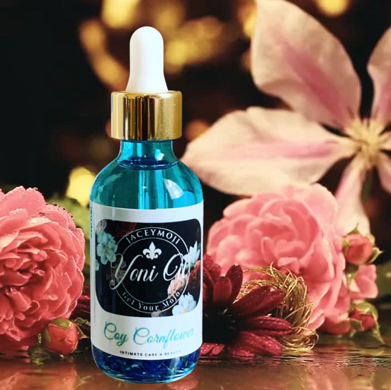 Coy Cornflower Yoni Oil for UTI relief and maintaining a balanced vaginal pH
